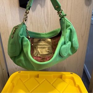 Leather Juicy Couture Green and Gold Shoulder Bag